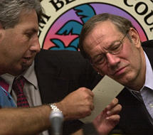 New York Gov Pataki reviews a disputed ballot