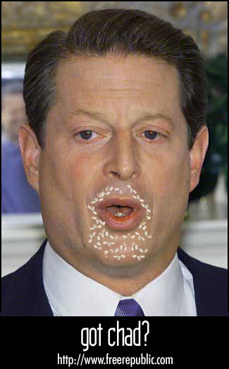 Gore cought with his face in the Chad jar.